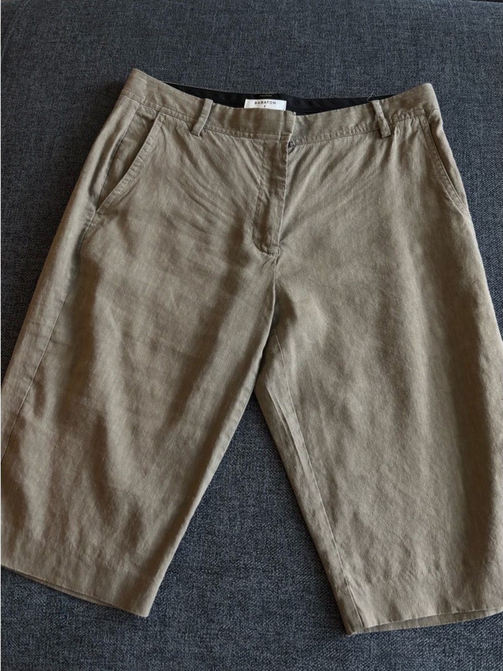 Babaton Linen Trouser Shorts Aritzia